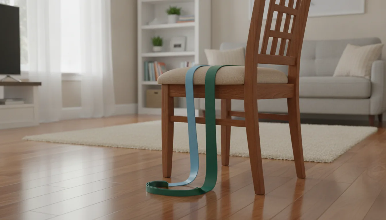 Resistance bands and a sturdy chair for low-cost leg strength practice after 70